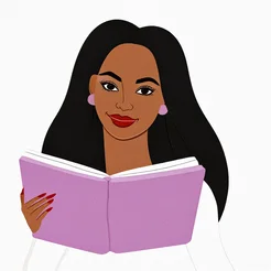 Free book club clipart of a beautiful black woman reading